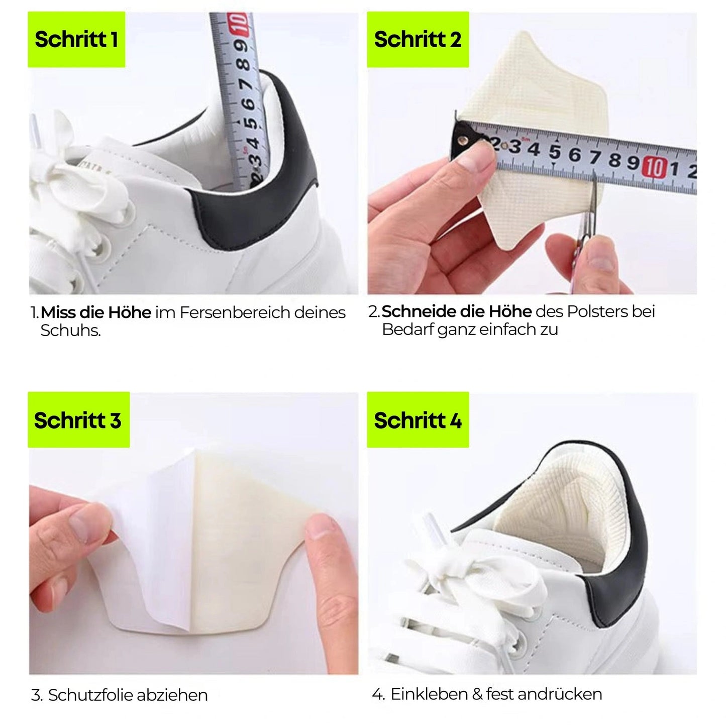 Coussinets de talon pour plus de confort et d'absorption des chocs
