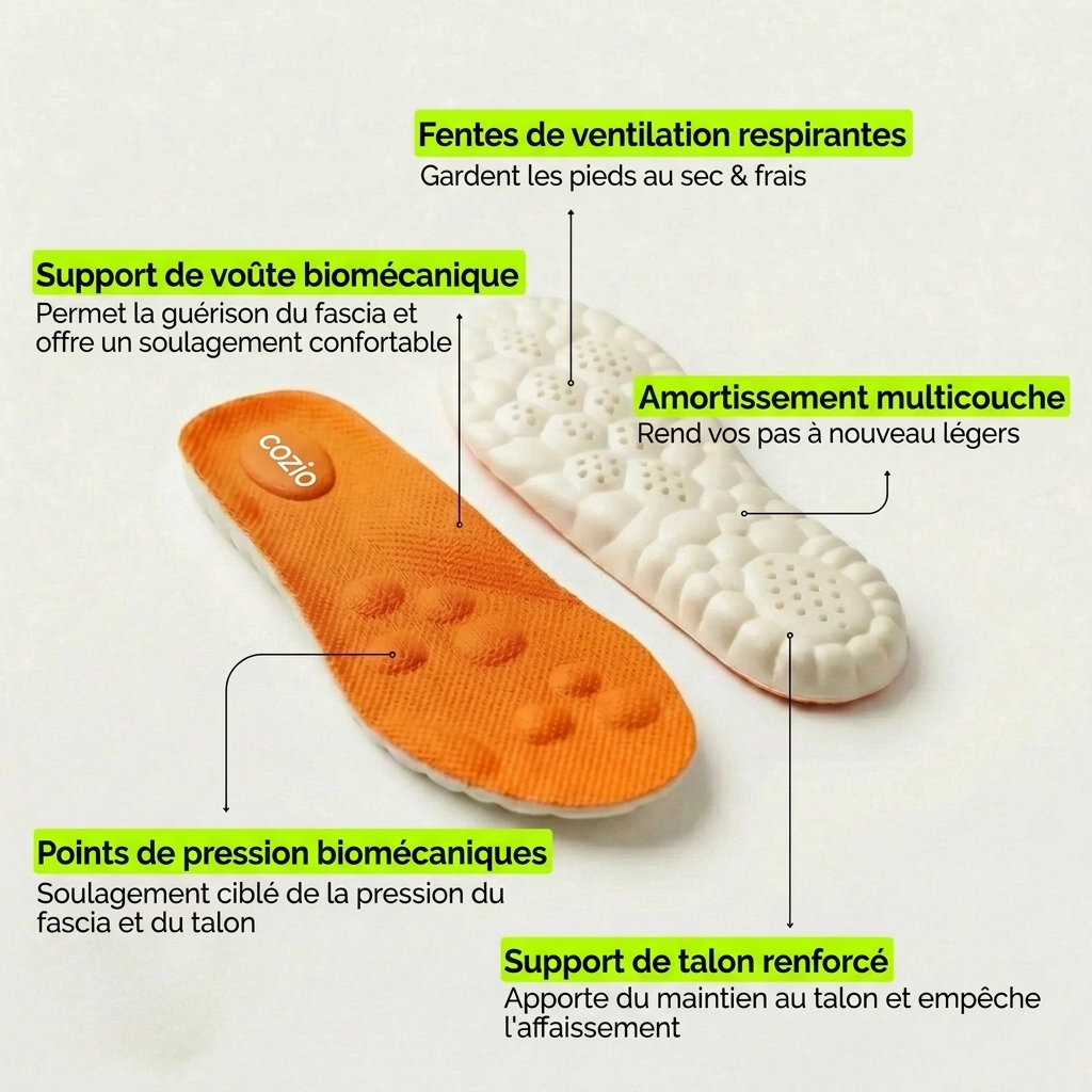 Semelles orthopédiques pour soulager les douleurs au talon et la fasciite plantaire