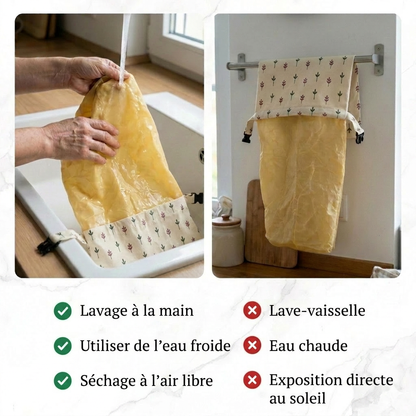 Sacs à pain premium 100% coton et cire d'abeille