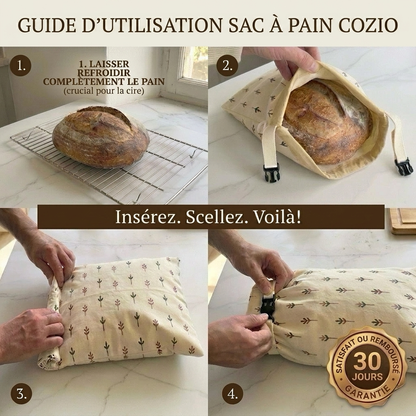 Sacs à pain premium 100% coton et cire d'abeille