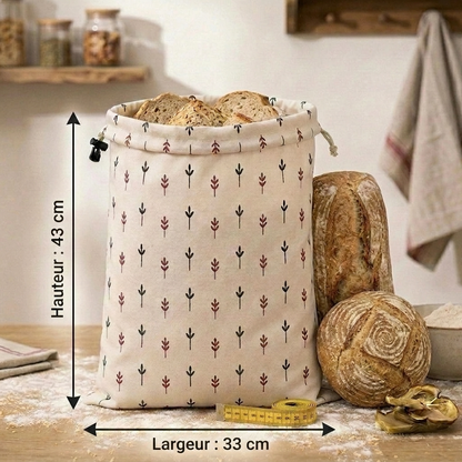 Sacs à pain premium 100% coton et cire d'abeille