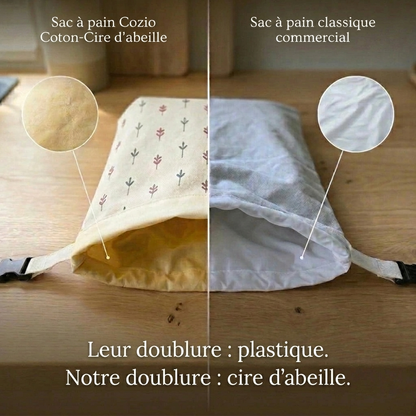 Sacs à pain premium 100% coton et cire d'abeille
