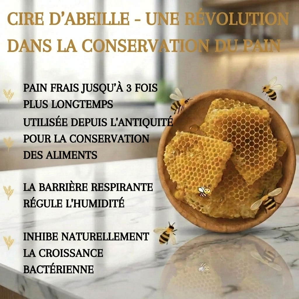 Sacs à pain premium 100% coton et cire d'abeille