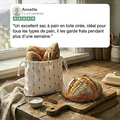 Sacs à pain premium 100% coton et cire d'abeille